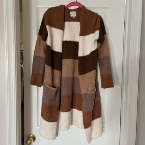 Brown Striped Cardigan